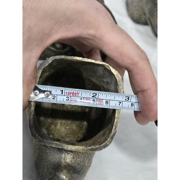 1- Antique Bronze Brass Boho Ram Head Tops Architecture Salvage Industrial Decor - Picture 13 of 16